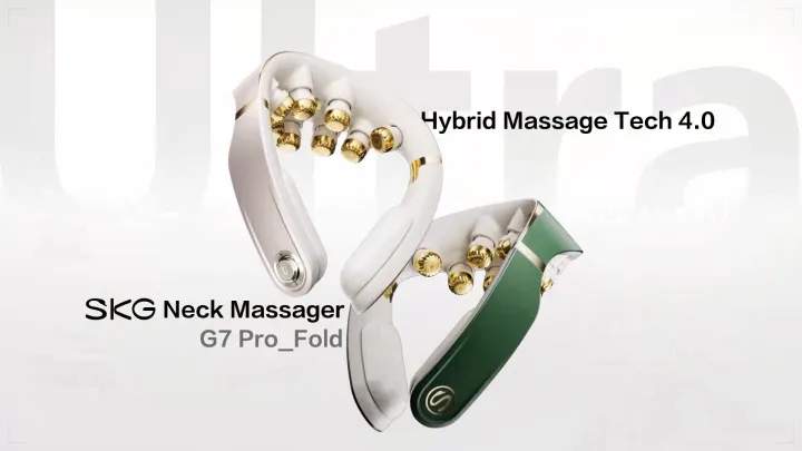 SKG Neck massager รุ่น G7 Pro Fold เครื่องนวดคอไฟฟ้า พับได้ ประคบร้อน แสงสีแดง 640nm+850nm นวดลึก 9 จุด ควบคุมผ่านแอป | Lazada Thailand