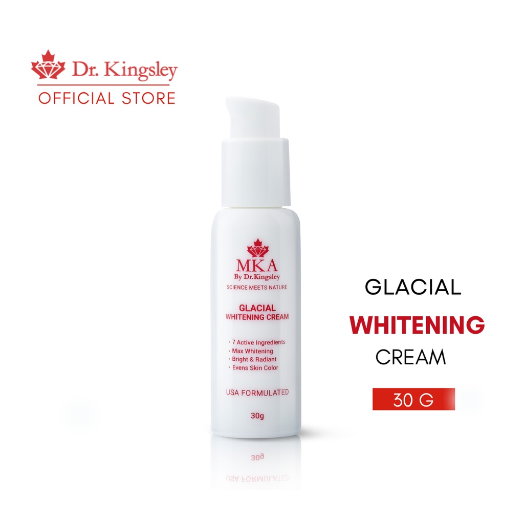 MKA By Dr.Kingsley ครีมบำรุงผิวหน้า ลดรอยสิว จุดด่างดำ ผสมไวท์เทนนิ่งแอคทีฟ 7 ชนิด GLACIAL WHITENING CREAM | Shopee Thailand