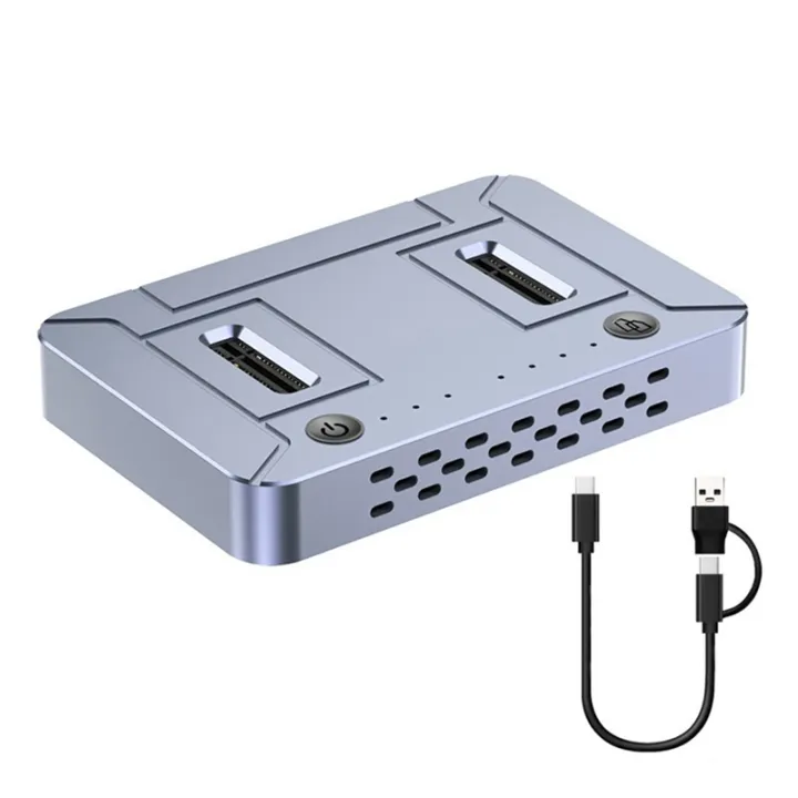 【Latest model】Cloning Station Dual-Bay M. 2 NVME NGFF SSD Docking 20Gbps USB3.2 GEN2 Type-C OFFline Cloner Duplicator NVME PCIE Enclosure | Lazada Thailand