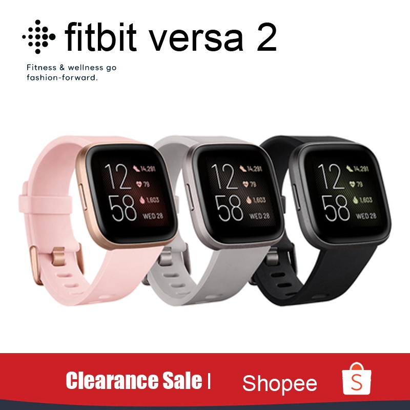 Fitbit Versa 2 สมาร์ทวอทช์ ฟิตเนส วัดอัตราการเต้นของหัวใจ กันน้ํา ติดตามกิจกรรม ฟิตเนส ติดตามวงดนตรี ปิดผนึกกล่อง