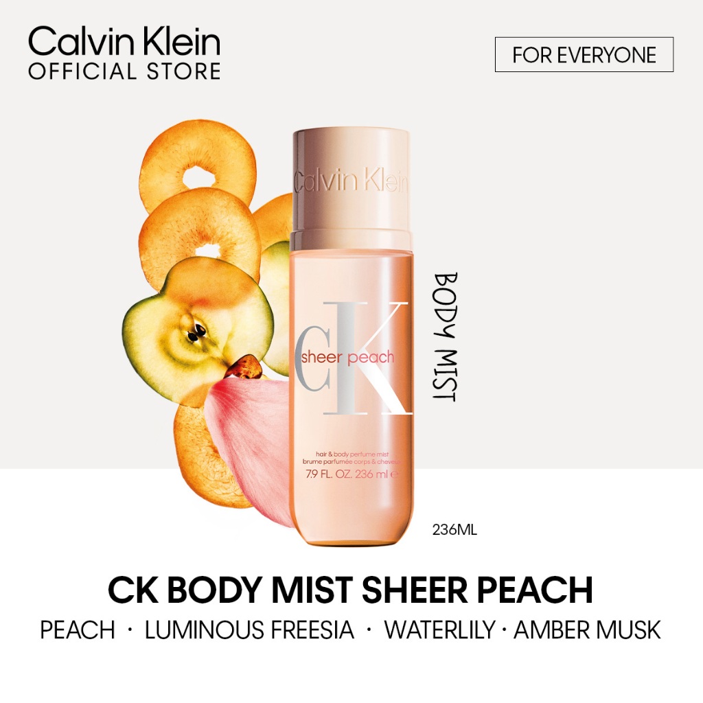 Calvin Klein CK Hair & Body Perfume Mist 236ml - Sheer Peach | Fresh & Radiant (Peach, Freesia & Waterlily, Amber Musk)