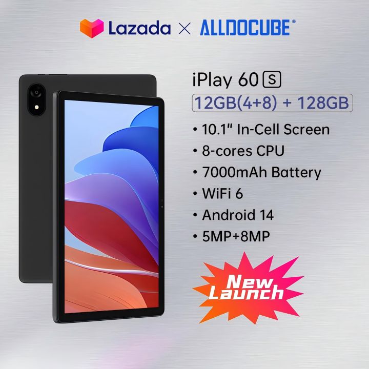 [New Release] ALLDOCUBE iPlay 60S Tablet 10.1 inch Screen 12GB RAM(4GB+8GB) 128GB ROM WiFi 6 Android 14 Tablet 8-core CPU 7000mAh GMS Certification | Lazada Thailand