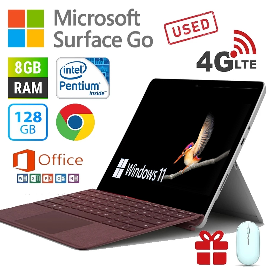 Microsoft Surface Go RAM 8GB 128GB SSD 4G LTE 10.5 นิ้วแล็ปท็อป Windows 11 แท็บเล็ตพีซี Wi-Fi Office ใช้ 85% ใหม่ 2in1 คอมพิวเตอร์สําหรับธุรกิจนักเรียน | Shopee Thailand