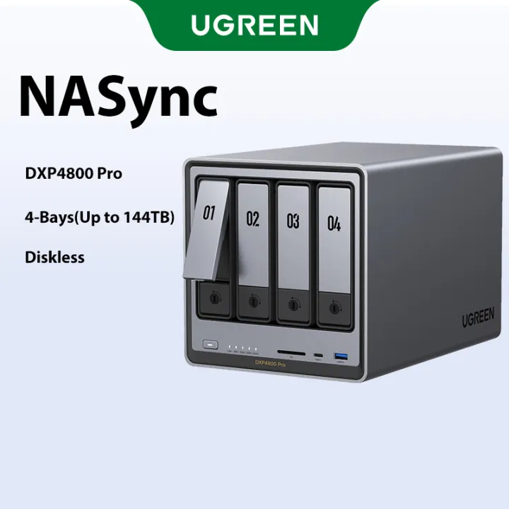 UGREEN NAS 4-Bay DXP4800 Pro Support Storage Up to 144TB 4K Theater Experience 8GB Empty Drive Online Supplier Intel i3-1315U/8GB RAM/Single 2.5GbE + Single 10GbE | Lazada Thailand