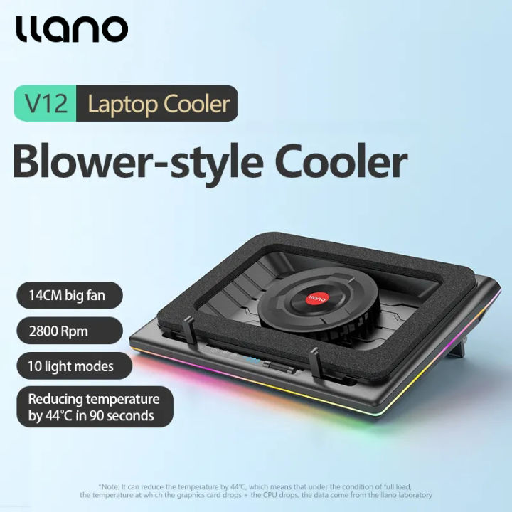 [Thailand Stock]Llano Laptop Cooling Pad Equipped USB Powered Cooler Turbo-Fan Rapid Cooling Gaming Laptop With Adjustable Brackets Suit for the 13-21 inch Laptop | Lazada Thailand