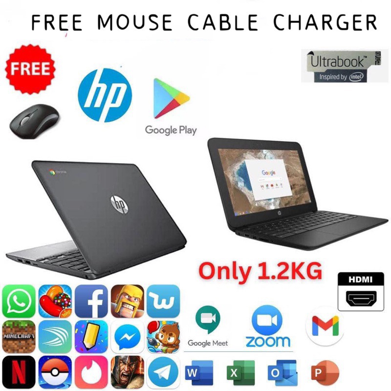 HP Chromebook PLAY STORE 11.6 นิ้ว แรม 4GB DDR4, SSD 16GB | Shopee Thailand