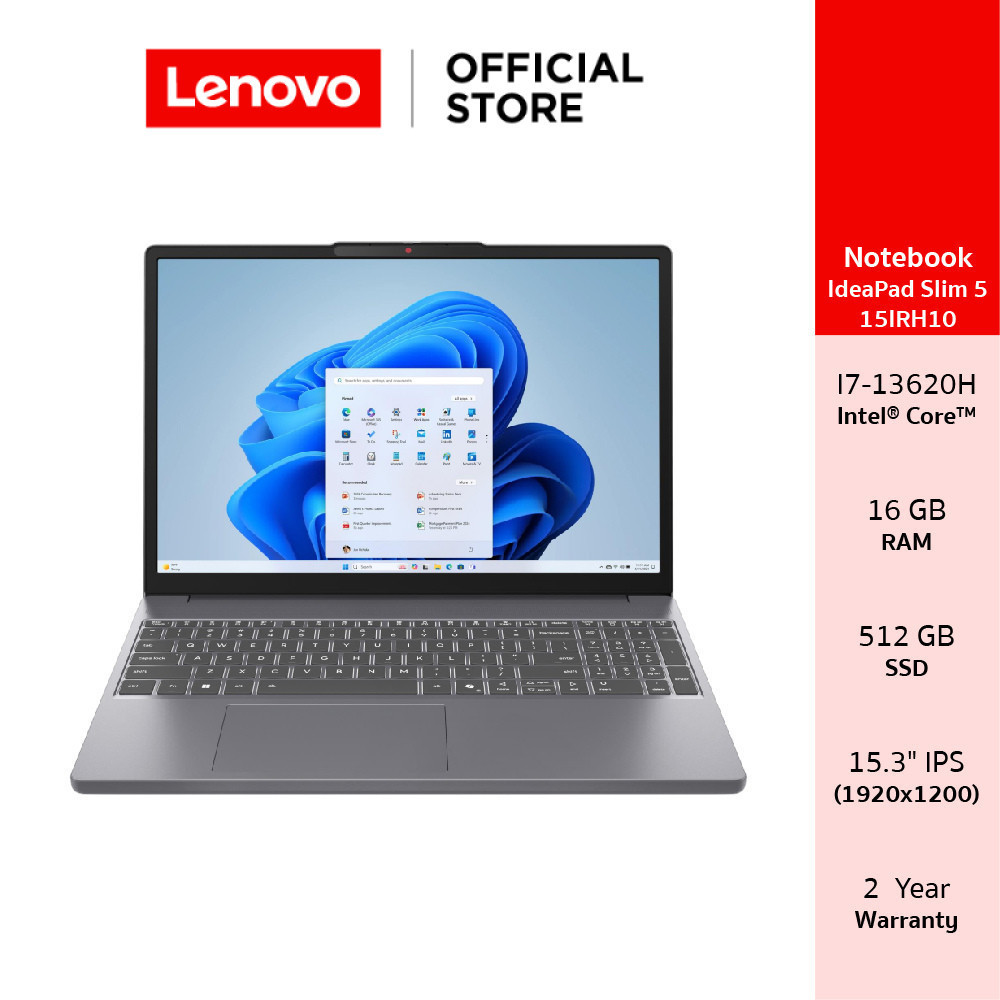 Lenovo Ideapad Slim 3 15IRH10(83K100UXTA)Notebook Intel i7-13620H RAM 16GB SSD 512GB 15.3" WUXGA | Shopee Thailand