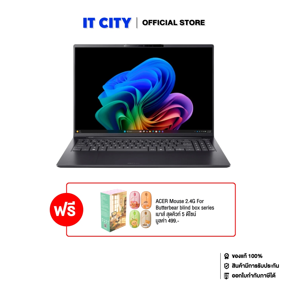 ACER Swift Go 16 AI SFG16-I71-708E/Ultra X7-358H/16GB/512GB/UMA/16/Win11_Office/Titanium Gray/3Y CO6-011746