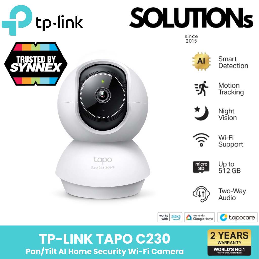 TP-Link Tapo C230 ⚡️กล้องไวไฟ 3K 5MP⚡️ มี AI ตรวจจับ คมชัดพิเศษ Pan/Tilt AI Home Security Wi-Fi Camera มองเห็นชัดแม้แสง