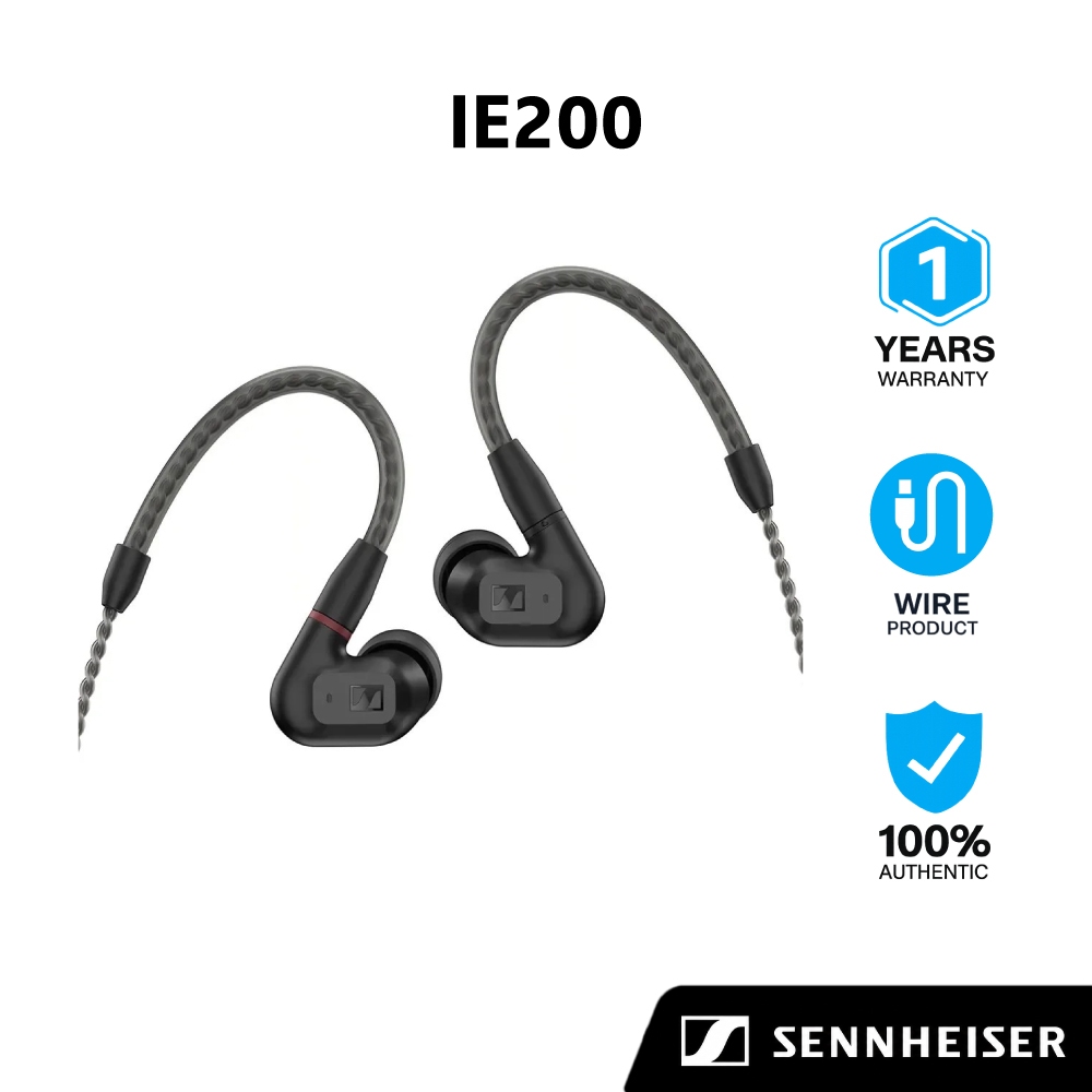 Sennheiser หูฟังแบบอินเอียร์ รุ่น IE 200 แบบมีสาย ขนาดเล็กสวมใส่สบาย มาพร้อมกับไดรเวอร์ Extra Wide Band ขนาด 7 มม.