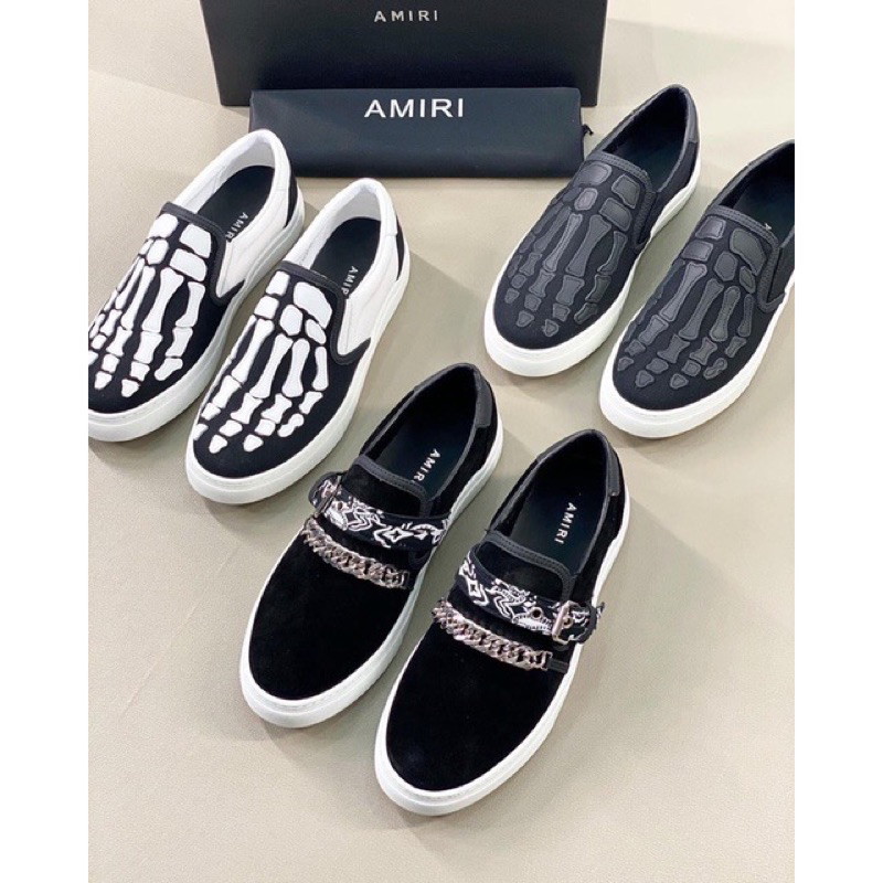 ⚡️[ผลิตภัณฑ์พรีเมี่ยม] - รองเท้าสลิปออน Amiri Bone - รองเท้าโซ่ Amiri - Snk Amiri Bandana Goods Type 1 Full Boxx - D-Luxury | Shopee Thailand