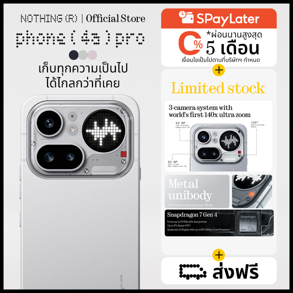 Nothing Phone (4a) Pro (12+256GB) (5G) มือถือ Smart Phone รุ่นใหม่ล่าสุด