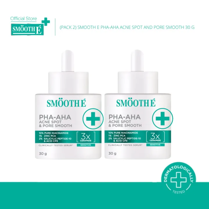 [แพ็ค2] Smooth E PHA-AHA Acne Spot and Pore Smooth 13g. / 30 g. เซรั่มสูตรเข้มข้น ช่วยลดโอกาสการเกิดสิว และผลัดเซลล์ผิวที่เสื่อมสภาพ | Lazada Thailand