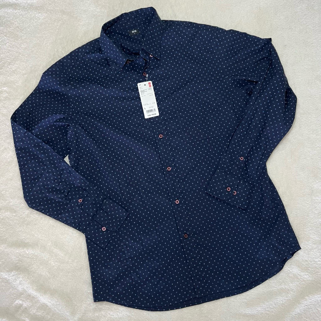 เสื้อเชิ้ต uniqlo - Super Non Iron Jersey Shirt Slim Fit แท้ 💯 | Shopee Thailand