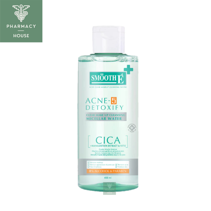 Smooth E Acne-5 Detoxify Clear Make Up Cleansing Micellar Water 400 ml. | Shopee Thailand