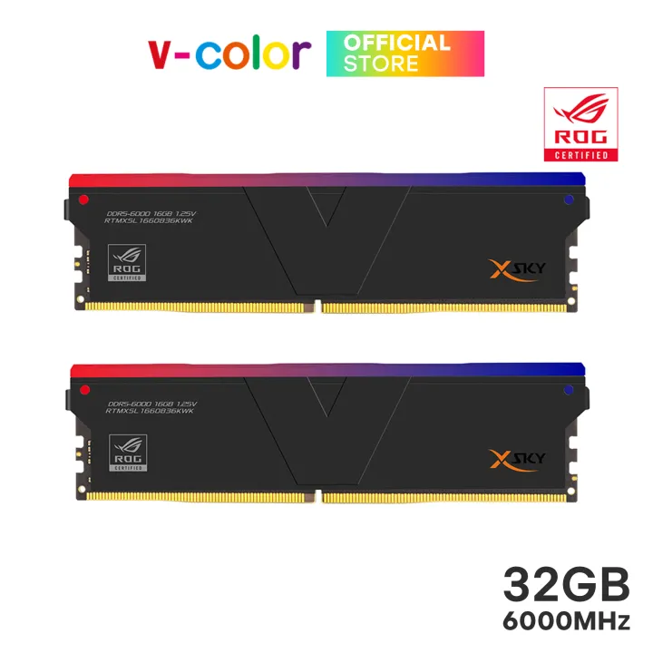 v-color ROG Manta XSky RGB 32GB (16GBx2) DDR5 Bus 6000MHz Jet Black (CL36) | Lazada Thailand