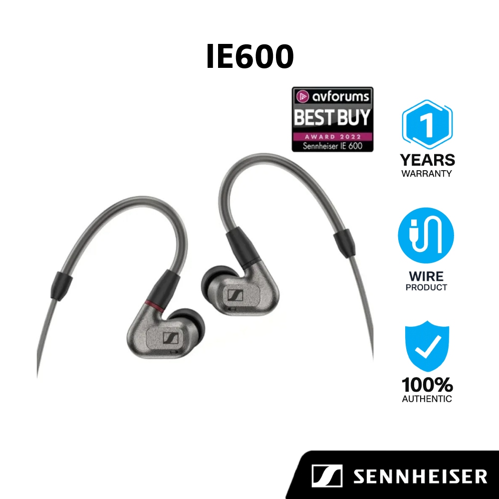 Sennheiser หูฟังแบบอินเอียร์ รุ่น IE 600 มาพร้อมไดร์เวอร์ไดนามิค True Response ขนาด 7 มม. ให้เสียงที่มีคุณภาพ