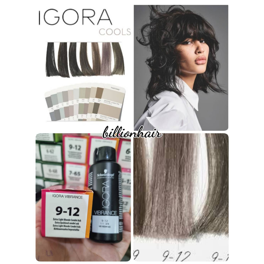 Schwarzkopf Igora Vibrance 9,5-21 60ml - Ash cendre Toner สีบลอนด์อ่อนพิเศษโทนขี้เถ้าหม่นประกายเทาหม่น พร้อมตัวผสมสี 60m | Shopee Thailand