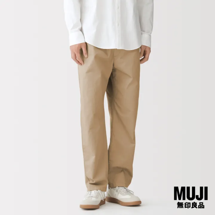 มูจิ กางเกงขายาว ผู้ชาย - MUJI Men's Washed Cotton Easy Pants รุ่น AE12VA6A | Lazada Thailand