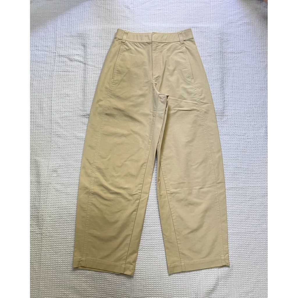 Uniqlo Jersey Barrel Pants/L สีเหลืองอ่อน | Shopee Thailand