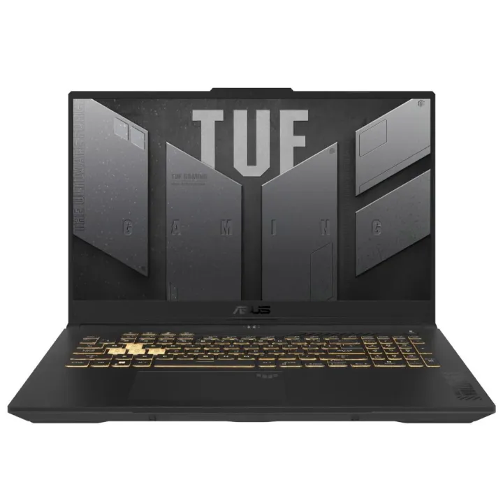 สินค้าใหม่ยกกล่อง - Asus TUF Gaming F17 FX707VU-HX106W จอ 17.3 นิ้ว สี Mecha Gray 14000 * ของใหม่ยกกล่อง รับประกัน 2 ปี อุปกรณ์ครบเหมือนซื้อจากห้าง ** โน๊ตบุ๊ค Asus TUF Gaming F17 (2023) รุ่น Mecha Grey แสดงโลโก้นูนบนฝา ที่สามารถมองเห็นได้แม้ในขณะที่ฝา |