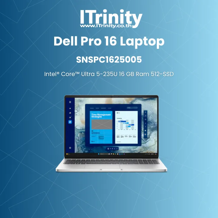Dell Pro 16 Laptop PC16250 SNSPC1625005 Core Ultra 5 เดลล์ คอมพิวเตอร์พกพา 16 นิ้ว รับประกันเครื่อง+แบต 3 ปี On-site | Lazada Thailand