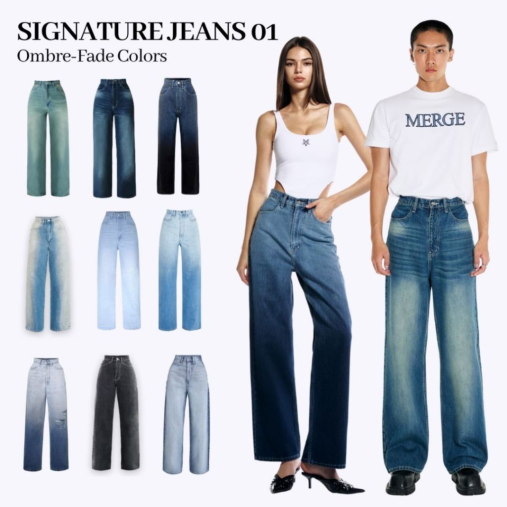 Merge Official - Signature Jeans 01 Ombre-Fade Colors (พร้อมส่ง)