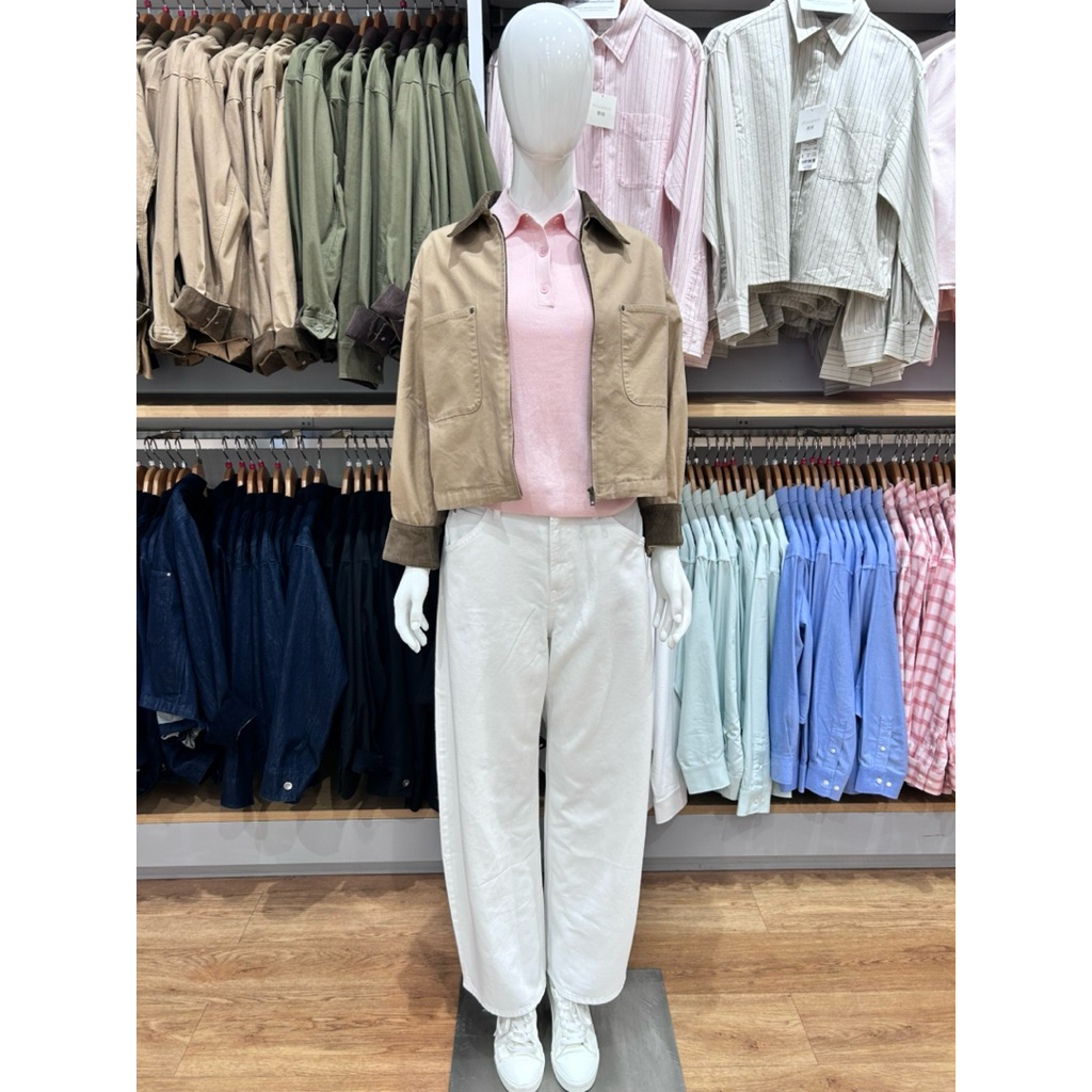 ครบทุกสี ทุกไซต์ UNIQLO Women's Zip-up Short Jacketเสื้อแจ็คเก็ตมีซิปทรงสั้น | Shopee Thailand