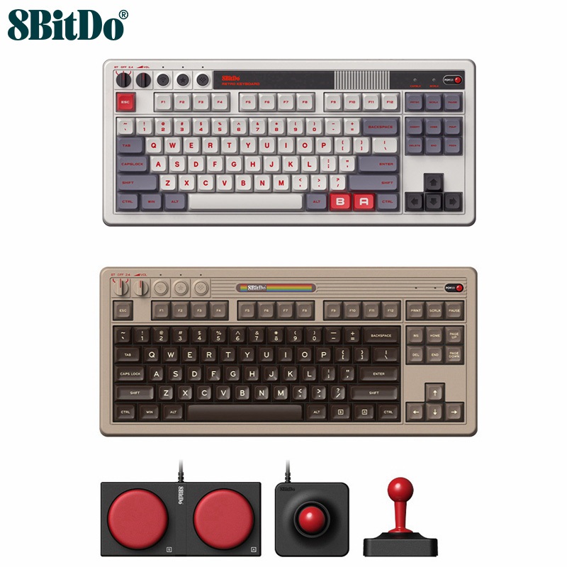 8bitdo Retro Mechanical Keyboard C64 Edition/M Edition/N Edition/Fami ใช้งานร่วมกับ Windows Android PC ไร้สาย 2.4G คีย์บอร์ดเกมบลูทูธ USB คีย์บอร์ดคอมพิวเตอร์แบบมีสาย