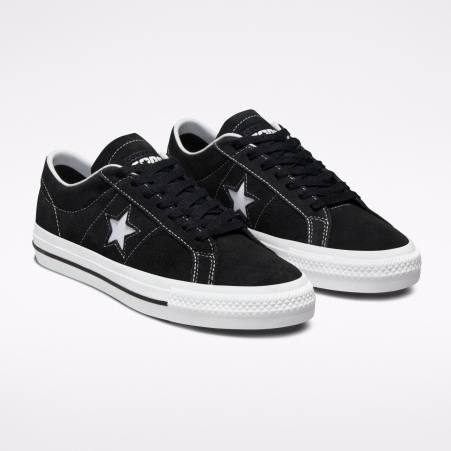 (แท้100%)Converse รองเท้าผ้าใบหนังกลับ CONVERSE ONE STAR PRO SUEDE สีดำคลาสสิก | Shopee Thailand