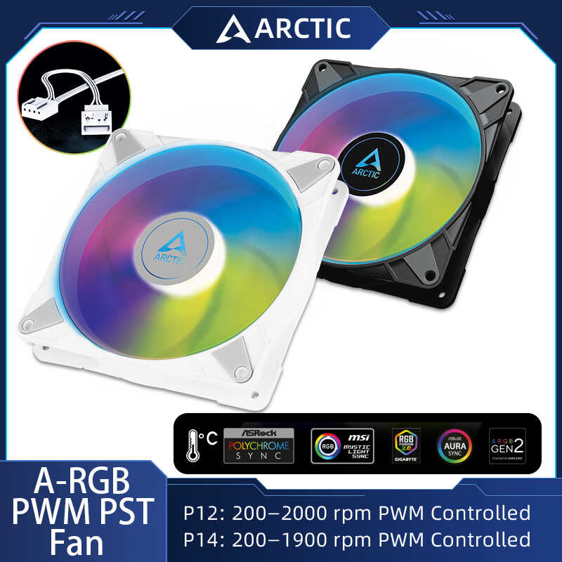 P12 0 ARCTIC / P14 PWM PST A-RGB พัดลมเคส 120/140 มม. ควบคุมอุณหภูมิอั | Shopee Thailand