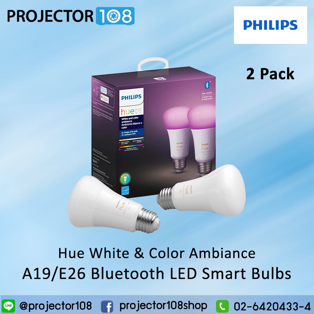 Philips Hue White and Color Ambiance A19/E26 60W 800 Lumen LED Smart Bulb | Shopee Thailand