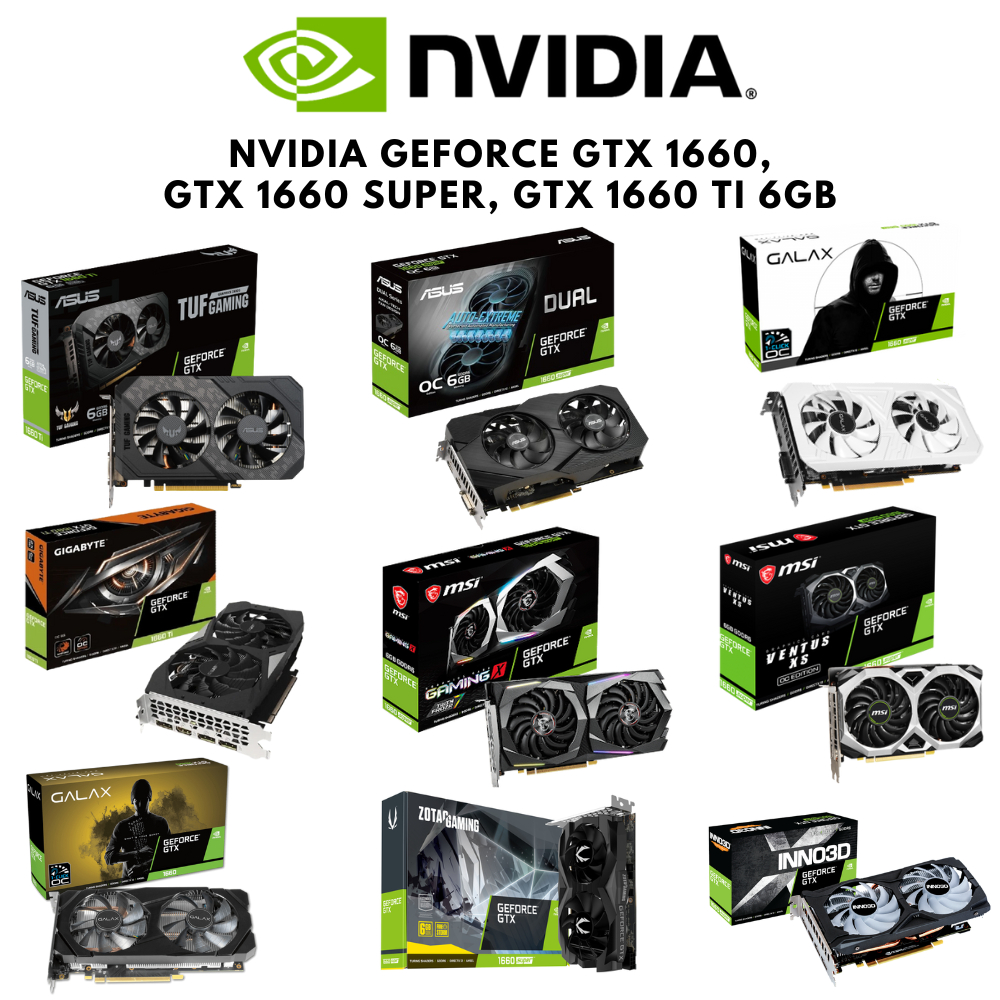 NVIDIA GeForce GTX 1660, GTX 1660 SUPER, GTX 1660 Ti 6GB | Shopee Thailand