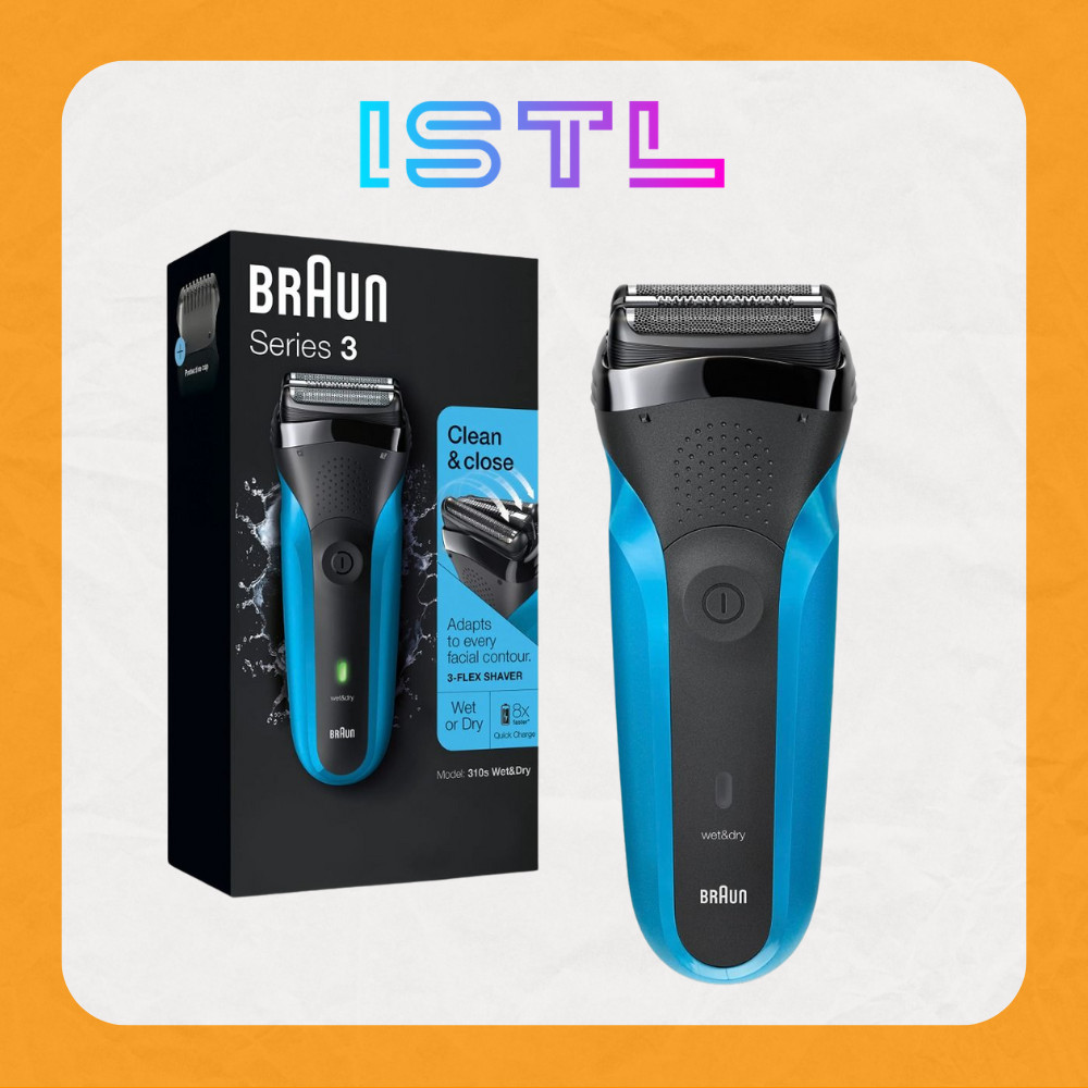 Braun Series 3 310s Wet & Dry Electric Razor for Men Blue