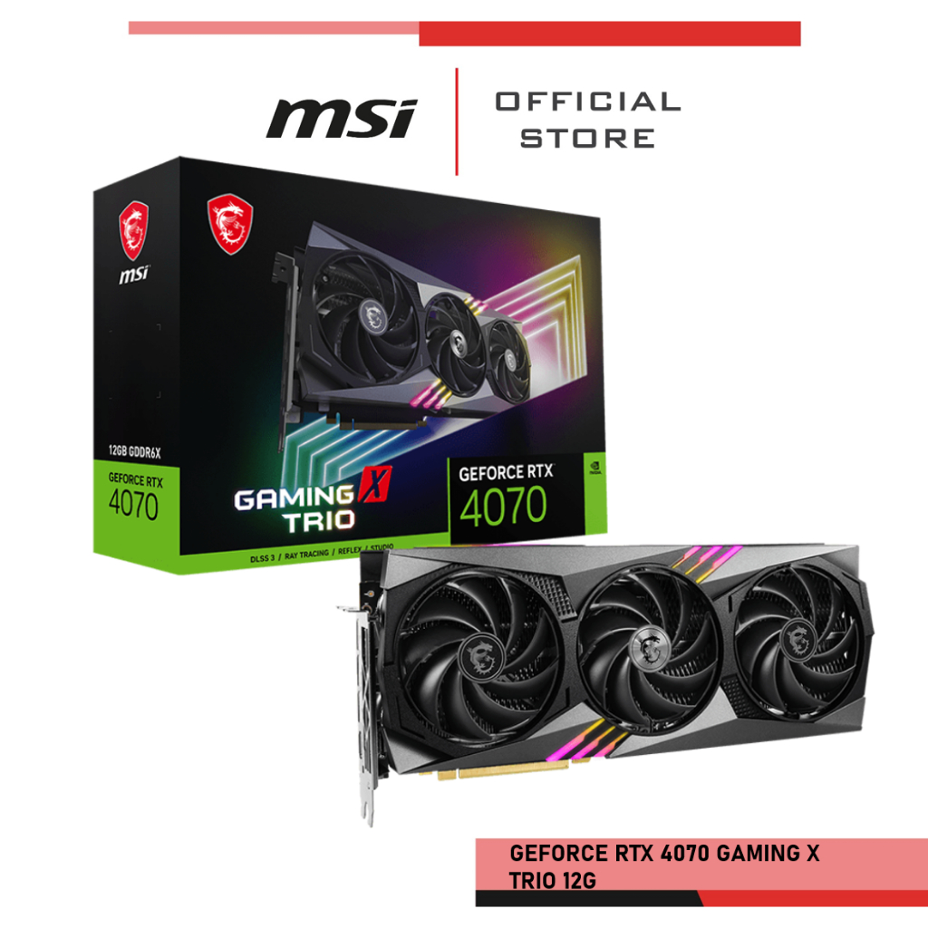 MSI VGA GEFORCE RTX 4070 GAMING X TRIO 12G | Shopee Thailand