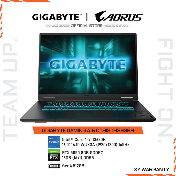 GIGABYTE GAMING A16 CTHI3TH893SH Gaming Notebook 16" | Intel i7-13620H | RTX5050 | RAM 16GB | SSD 512GB | Lazada Thailand