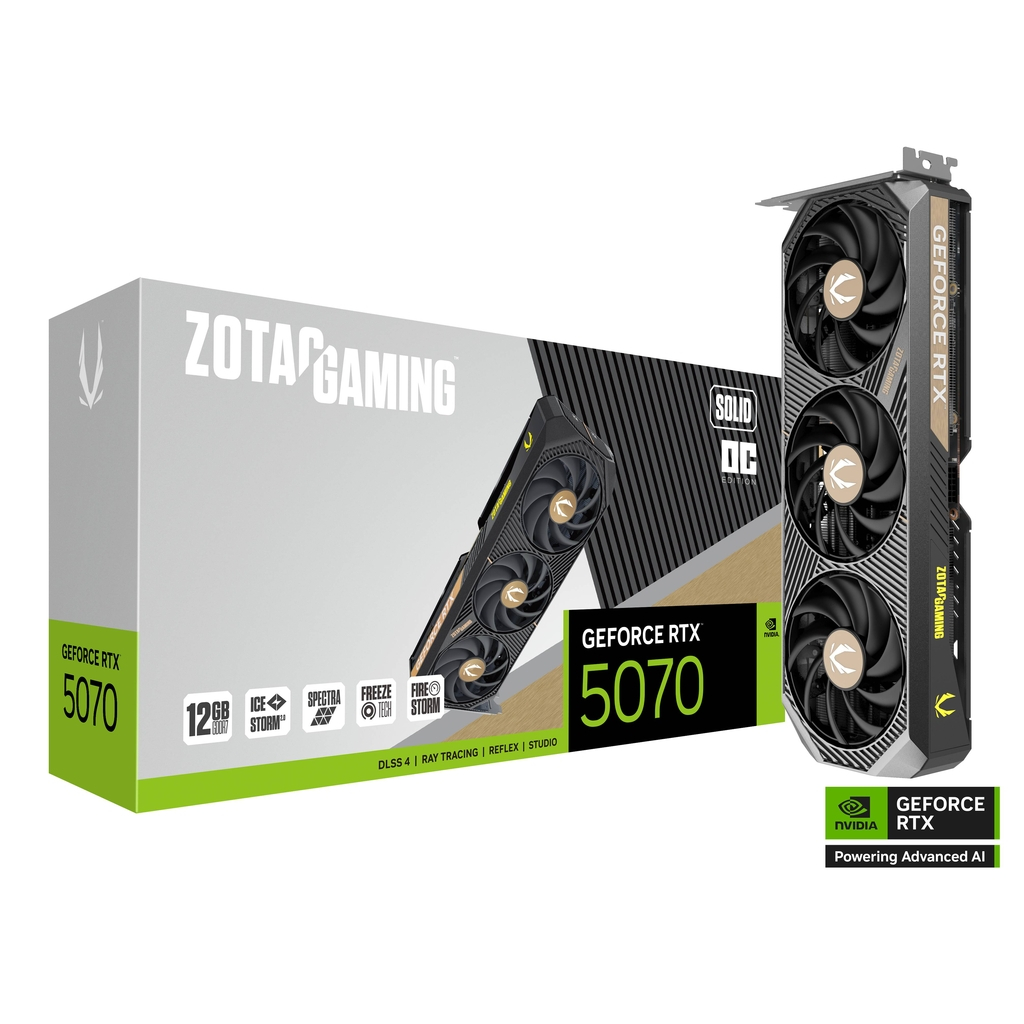 ZOTAC GAMING (การ์ดจอ) GeForce RTX 5070 SOLID OC - 12GB GDDR7 | Shopee Thailand