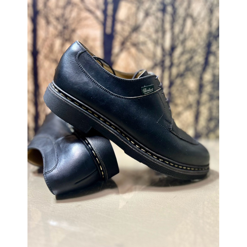 paraboot avignon noir leather shoes made in france (used) | Shopee Thailand