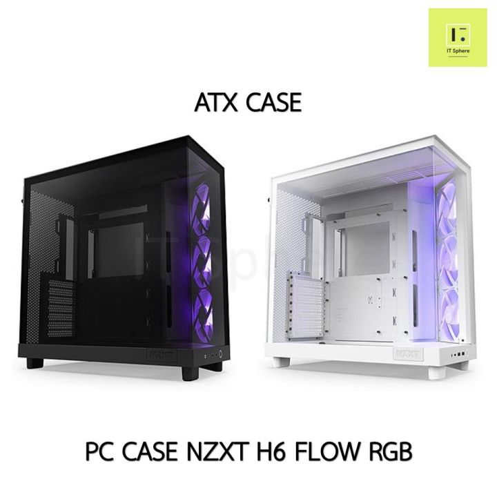 NZXT H6 FLOW RGB PC CASE BLACK / WHITE เคสคอม เคส คอมพิวเตอร์ เคสตู้ปลา ATX mATX PCCASE CPU CC-H61FB-R1 CC-H61FW-R1 | Lazada Thailand