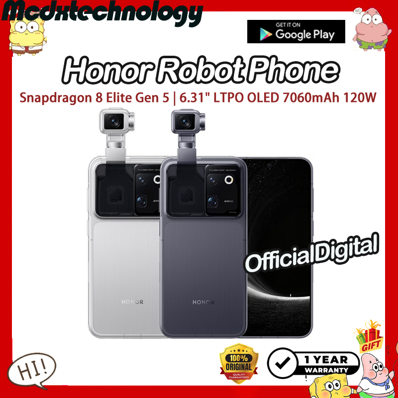 Honor Robot Phone Snapdragon 8 Elite Gen 5 6.31" LTPO OLED 7060mAh 120W | สนับสนุนไทยและ Google | รับประกัน 12 เดือน | Shopee Thailand