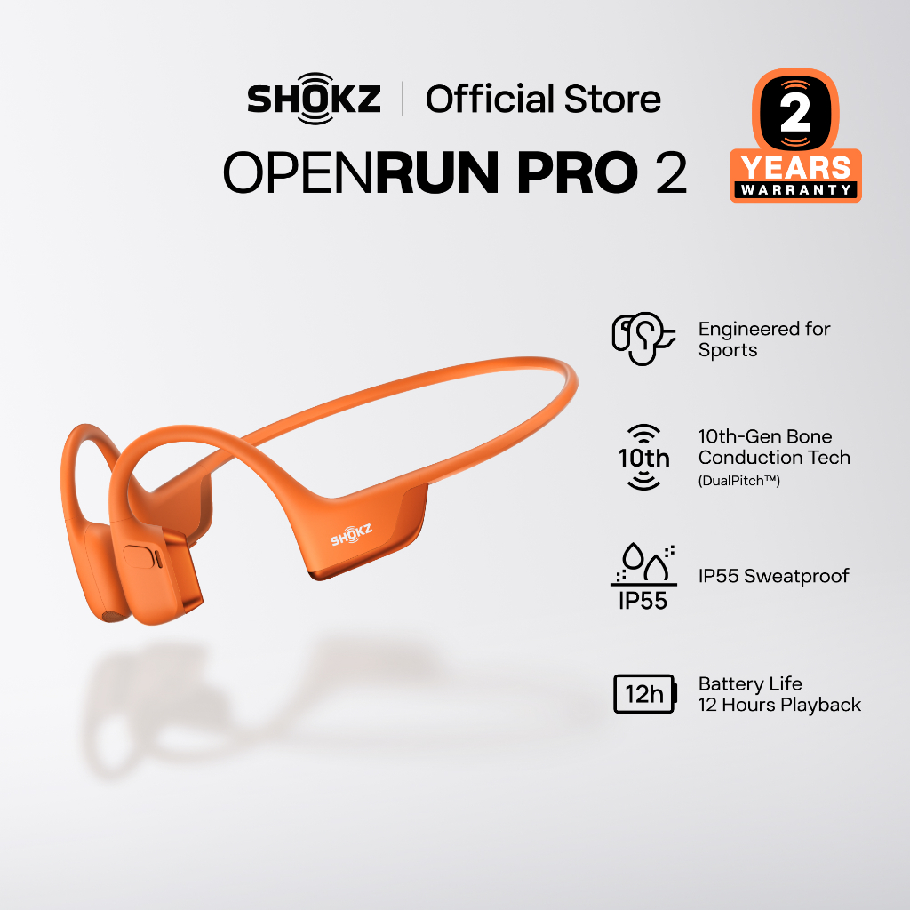 SHOKZ S820 OpenRun Pro 2 DualPitch เพื่อคุณภาพเสียงที่เหนือชั้น | ดีไซน์แบบ Open-Ear เพื่อความปลอดภัยส่วนบุคคล | สวมใส่กระชับ มั่นใจในทุกการฟัง | ใช้งานได้ยาวนาน 12 ชั่วโมง เพื่อการฟังที่ต่อเนื่อง