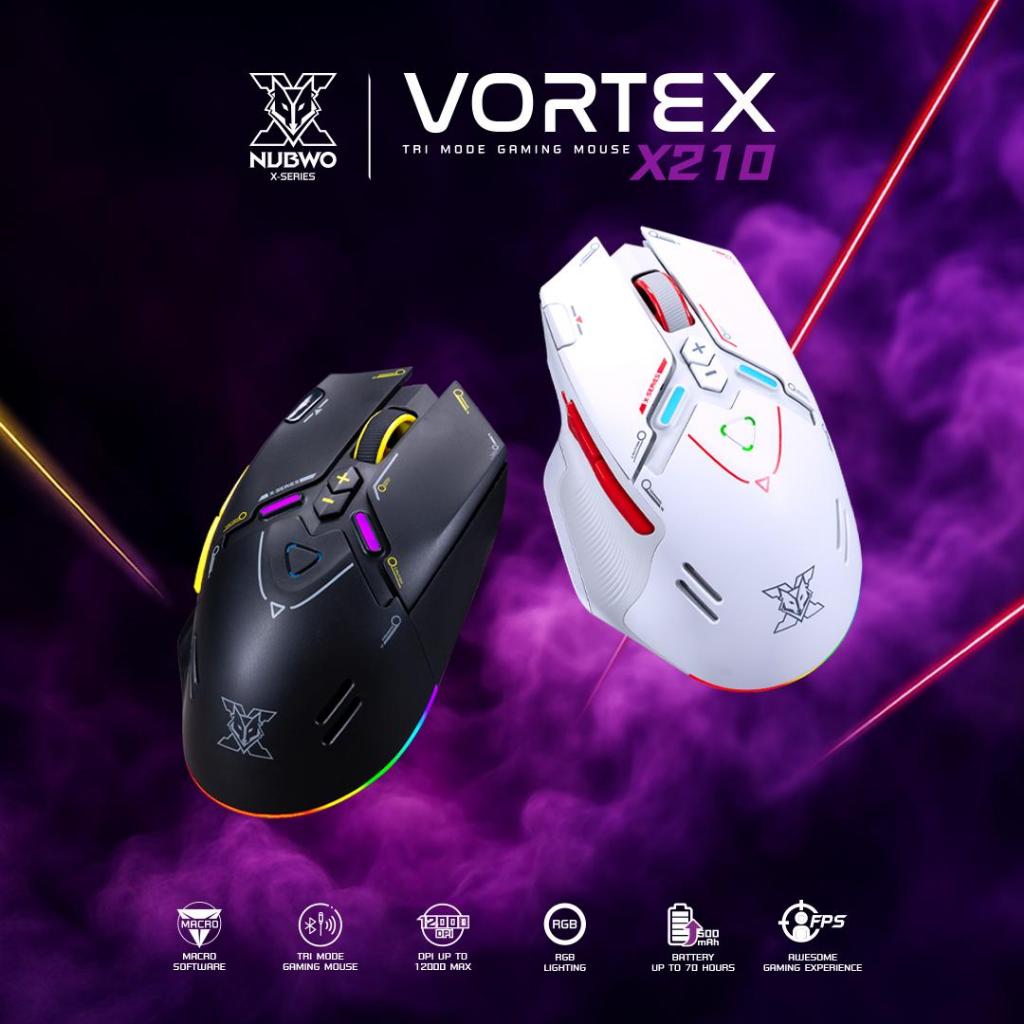 NUBWO X210 VORTEX เมาส์ไร้สาย Tri Mode DPI 24000 IPS 300 Gaming Mouse | รับประกัน 2 ปี ส่งฟรี