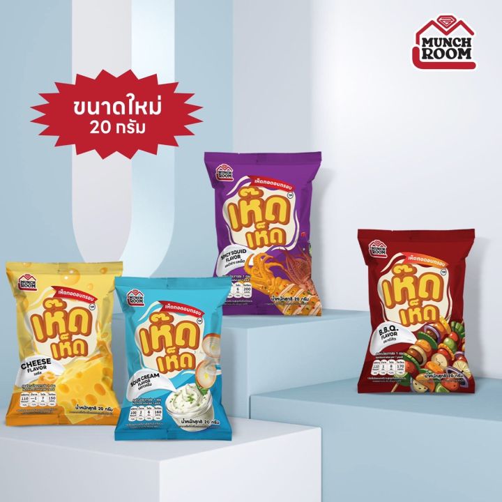 Munchroom - เห็ดทอดอบกรอบ อันดับ 1 ลูกค้าเลือกมากที่สุด เห็ดเห็ด ขนาดใหม่ 20 กรัม | Lazada Thailand