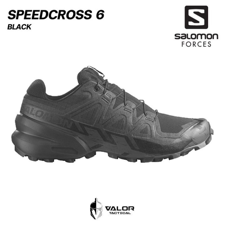 Salomon Forces - Speedcross 6 [Black] รองเท้าเทรล พื้นหนา รองเท้าเดินป่า ยึดเกาะได้ดี ทนทาน | Lazada Thailand