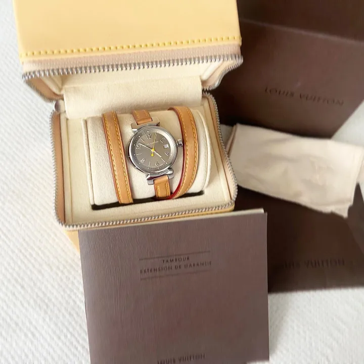 Like new!! Louis Vuitton Tambour Тriрle Соilеd Leather watch ของแท้ | Lazada Thailand