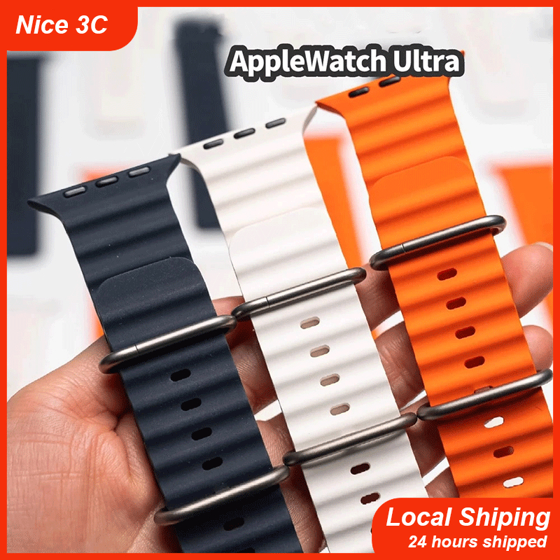 สายนาฬิกา Ocean Band สำหรับ Apple Watch Ultra 2 49 มม. 45 มม. 46 มม. สายซิลิโคนสปอร์ต Correa ซีรีส์ 10 9 7 8 6 SE | Shopee Thailand