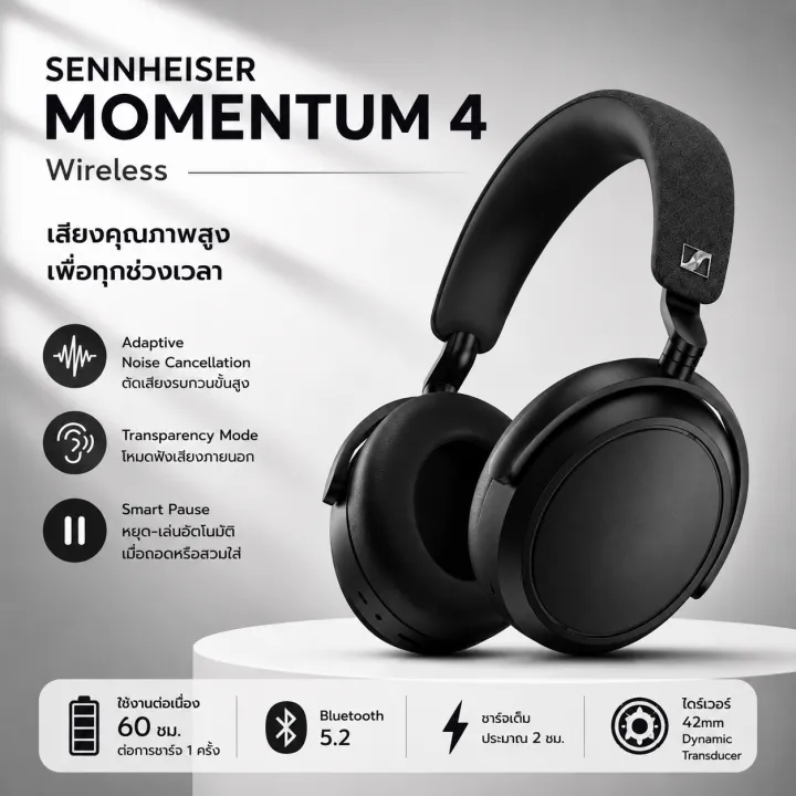 Sennheiser หูฟัง รุ่น Momentum 4 Wireless | Lazada Thailand