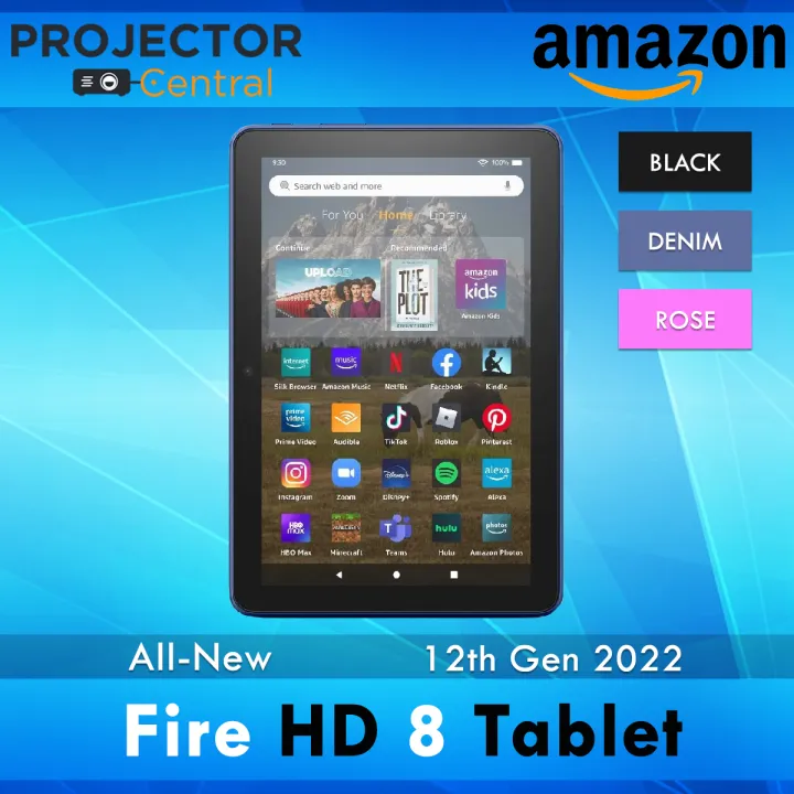 Amazon Fire HD 8 tablet (12th Gen, 2022 release) 8 Inch HD Display, 30% faster processor, designed for portable entertainment (Black / Denim) | Lazada Thailand
