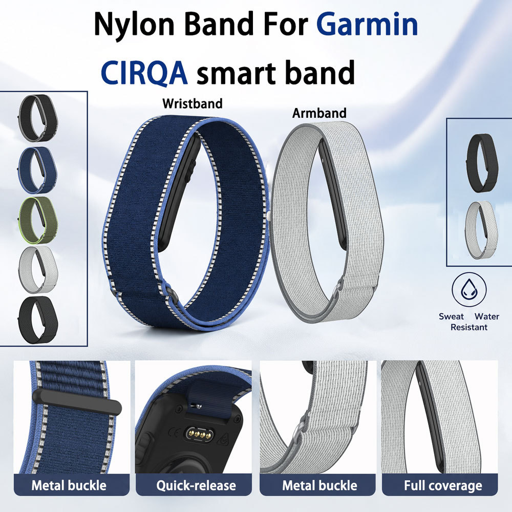 สายรัดไนลอนสําหรับ Garmin CIRQA Smart Band Quick-release Breathable Wrist/Armband สําหรับ Garmin CIRQA Band Wear All Day Adjustable