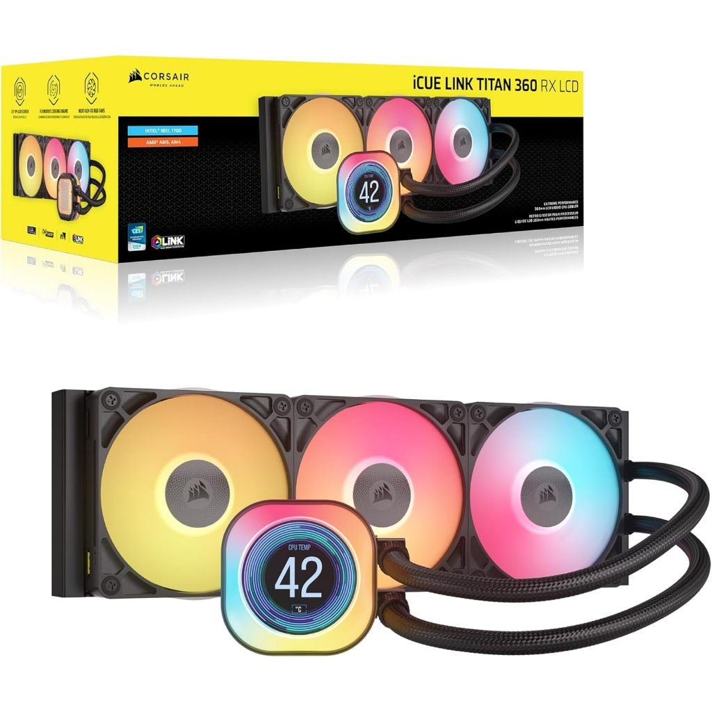 CORSAIR iCUE LINK TITAN 360 RX LCD LIQUID CPU COOLER | Shopee Thailand